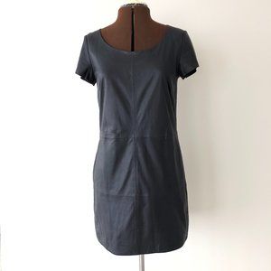 LAMARQUE Navy Leather Minidress Sz 6 NWT